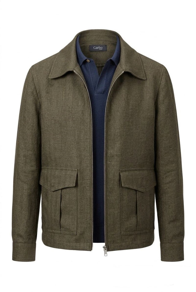 Blouson Léger "Crète" en Lin Kaki