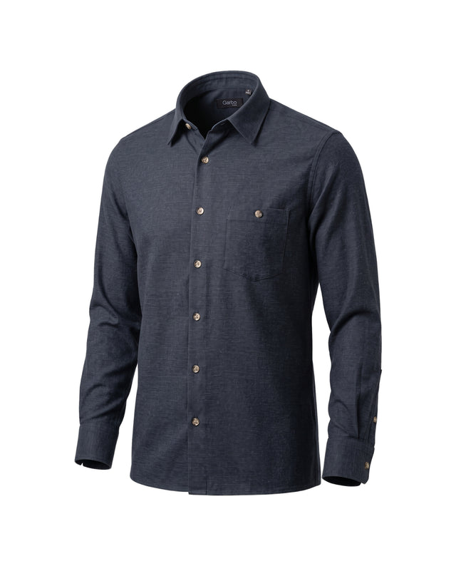 CHEMISE CORFOU EN FLANELLE DE COTON BLEU MARINE