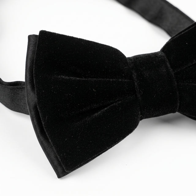 Noeud Papillon en Velour Lisse Noir