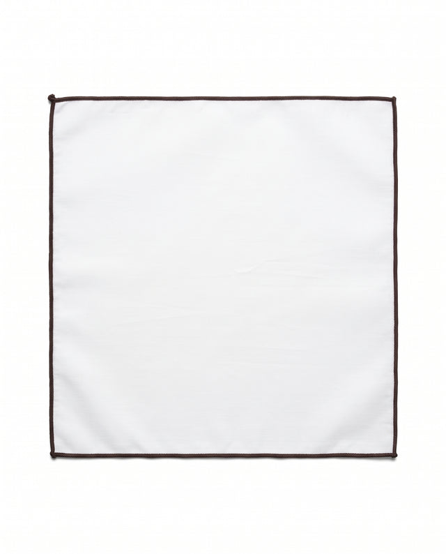 Pochette Blanche contour Marron