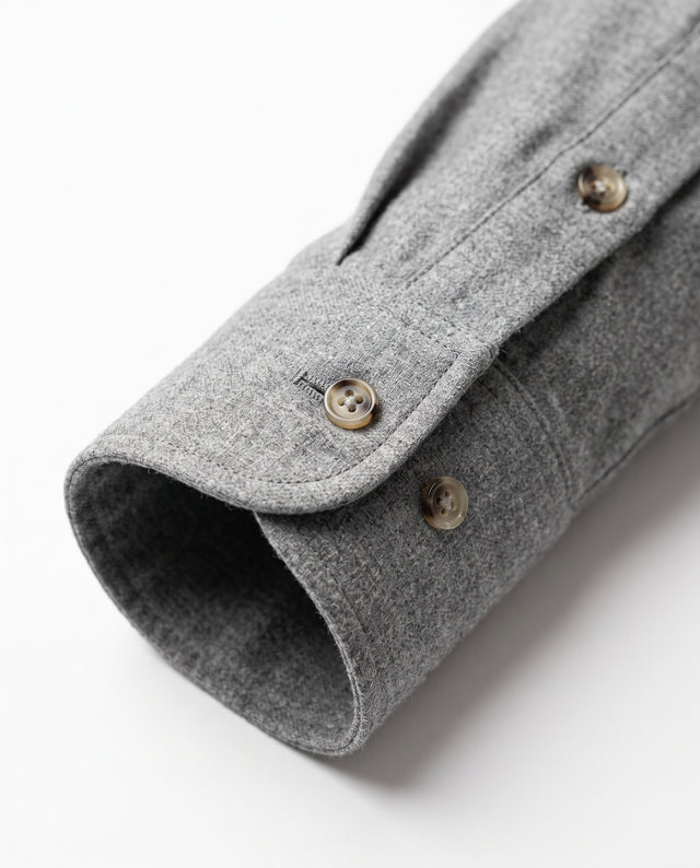 CHEMISE CORFOU EN FLANELLE DE COTON GRISE