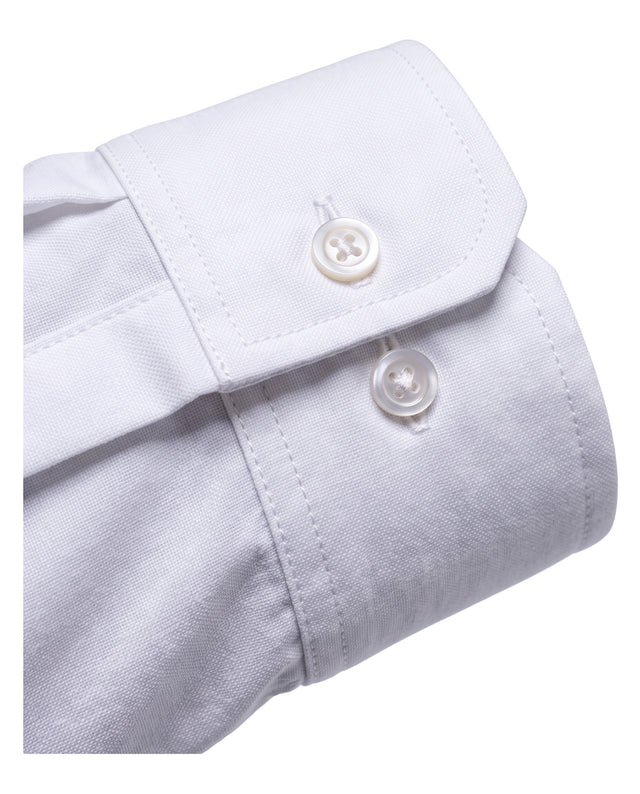 CHEMISE COL MONTE-CARLO EN PETIT PIQUÉ OXFORD BLANC