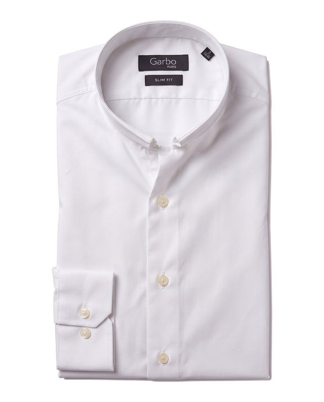 CHEMISE OFFICIER EN POPELINE BLANCHE