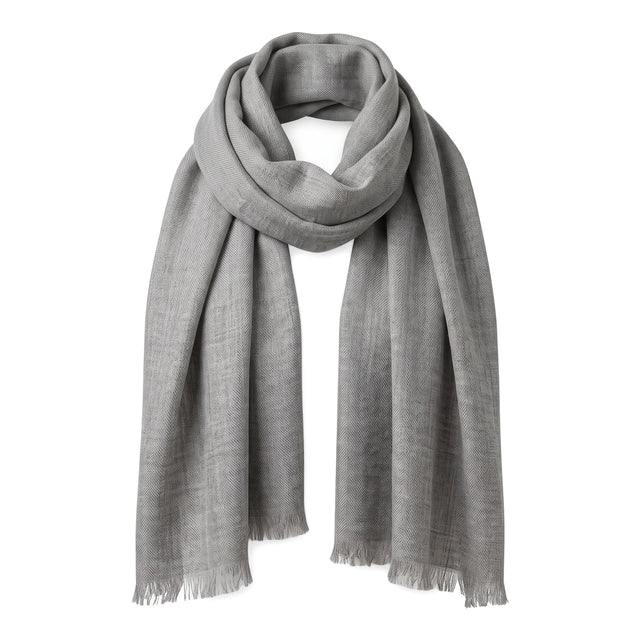 Echarpe Fine Grise en Laine