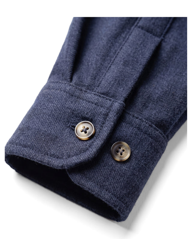 SURCHEMISE ALEX BLEU MARINE EN FLANELLE DE COTON EPAIS