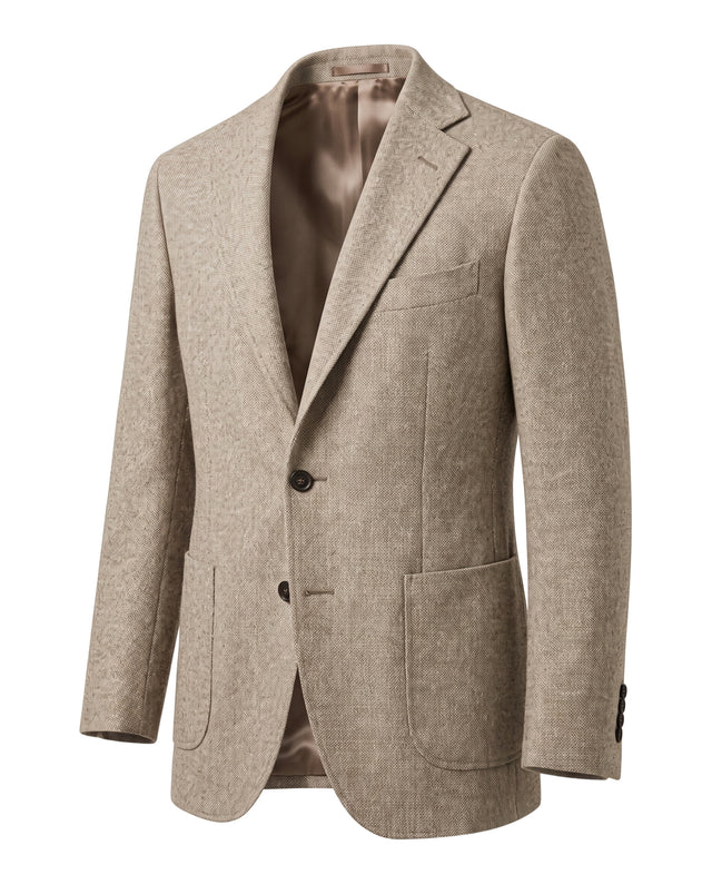 VESTE NAPOLITAINE ULYSSE À PETITS PIQUÉS BEIGE