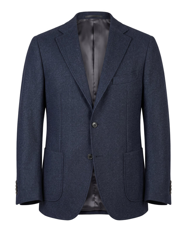 VESTE NAPOLITAINE ULYSSE À PETITS PIQUÉS BLEU MARINE