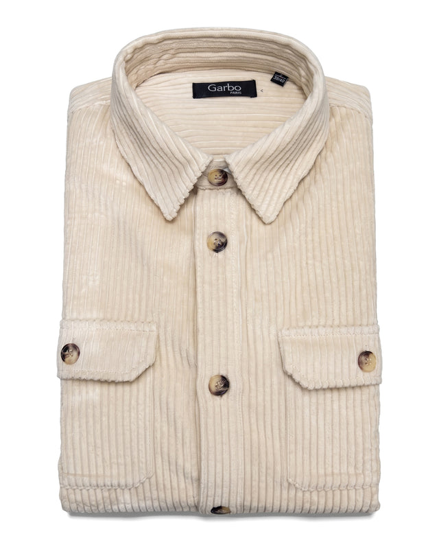 Surchemise "Alex" en Gros Velours Beige