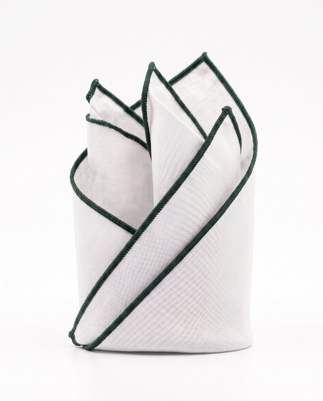 Pochette Coton Blanche Contour Marine