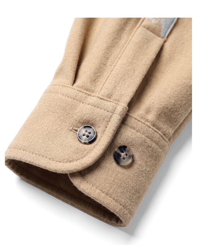 Surchemise "Alex" Camel en Flanelle de Coton Epaisse