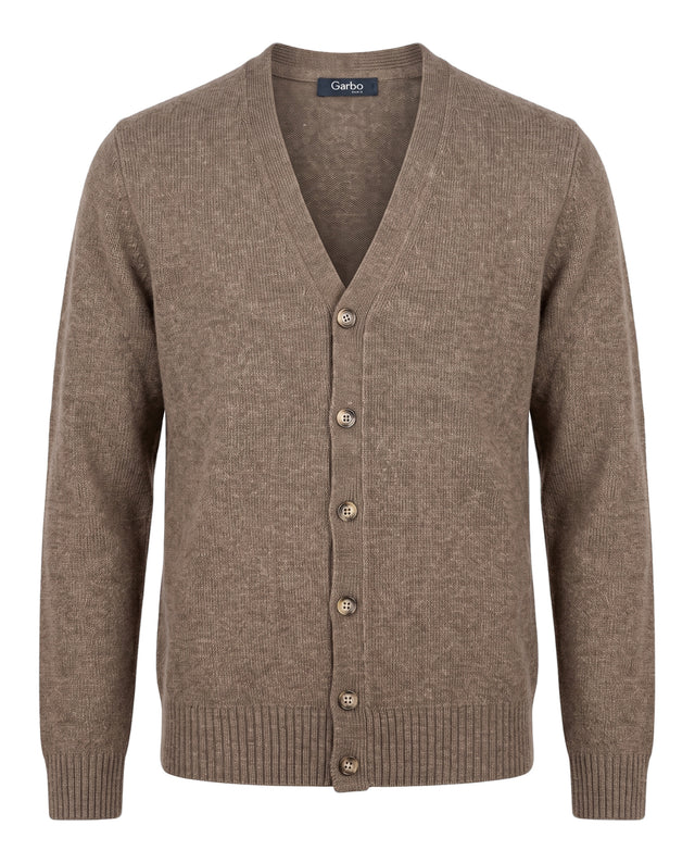 Cardigan "Biella" Boutonnés Taupe ou Marron Clair