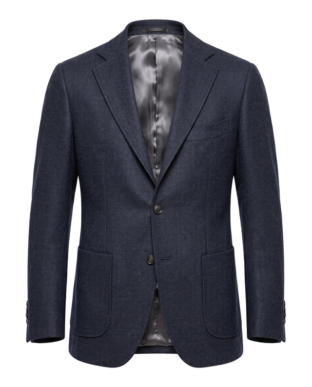 VESTE NAPOLITAINE ACHILLE À CHEVRONS BLEU MARINE