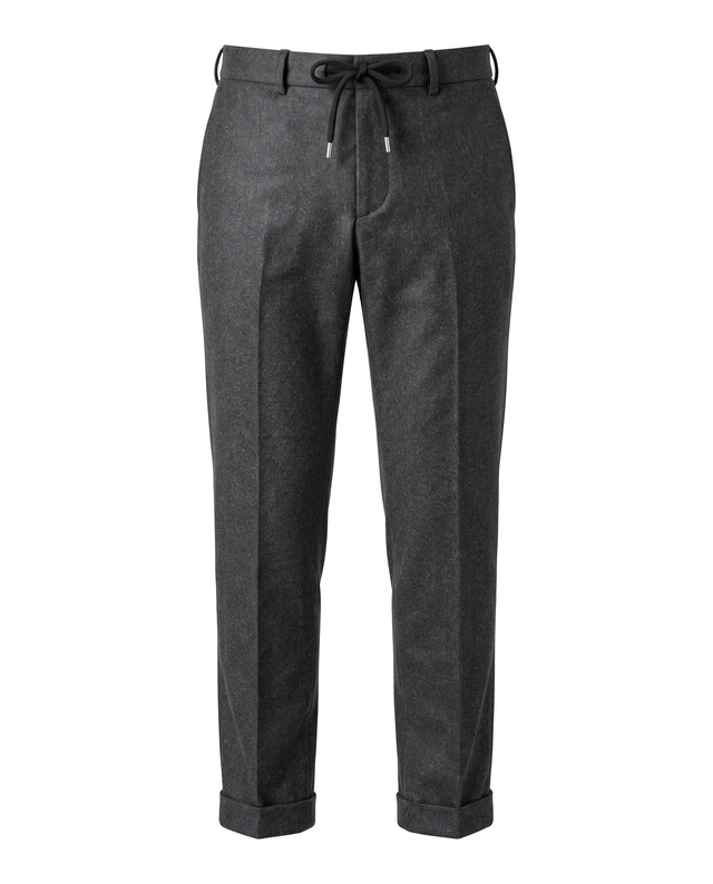 Pantalon "Télémaque" à Lacet amovible en Flanelle Gris Anthracite Vitale Barberis Canonico®