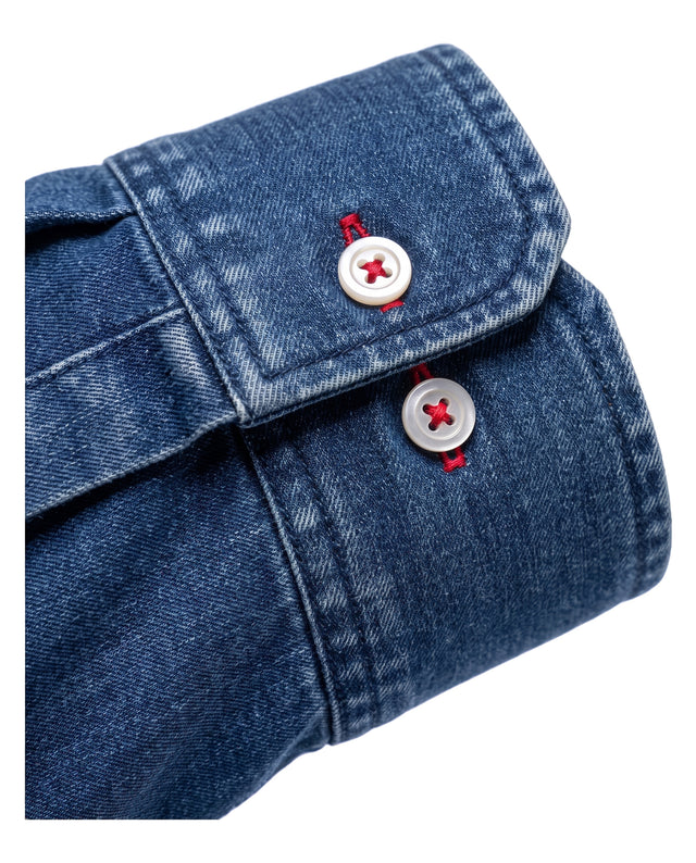 CHEMISE COL CUTAWAY JEAN'S CHAMBRAY BLEU BRUT