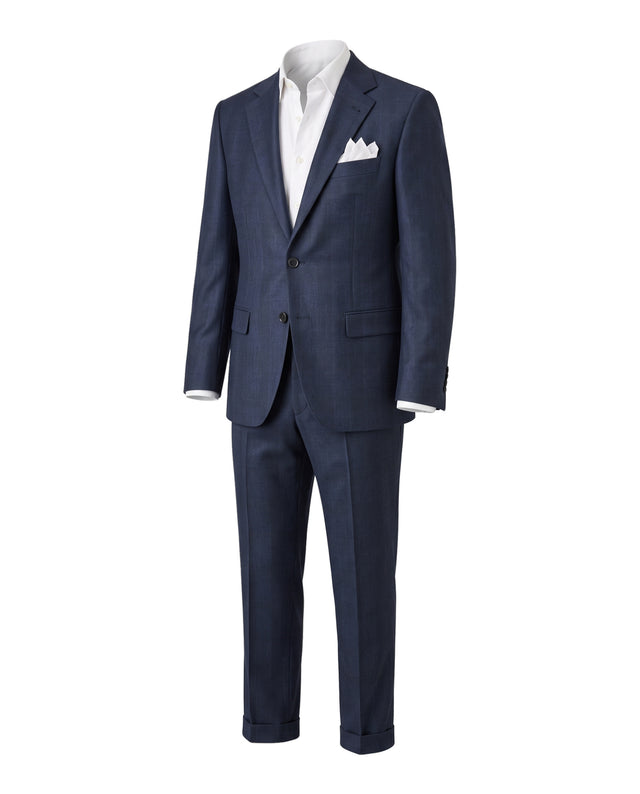 Costume Prince de Galle "Milan" Bleu Marine en Flanelle Vitale Barberis Canonico
