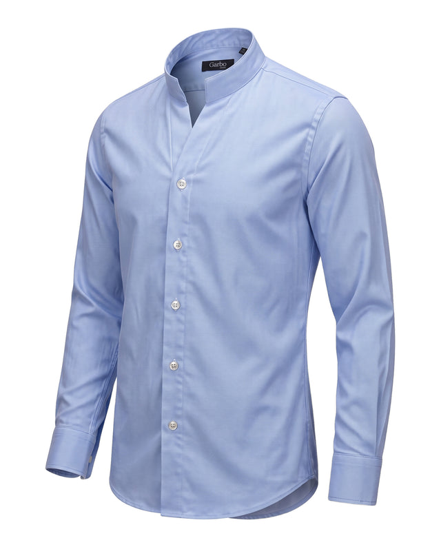 CHEMISE COL MONTE-CARLO EN PETIT PIQUÉ OXFORD BLEU CIEL
