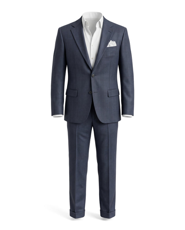 Costume Prince de Galle "Milan" Bleu Marine en Flanelle Vitale Barberis Canonico