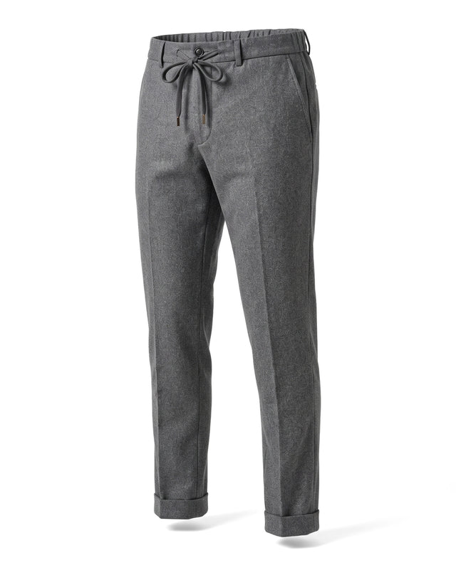 Pantalon "Télémaque" à Lacet amovible en Flanelle Gris Moyen Vitale Barberis Canonico®
