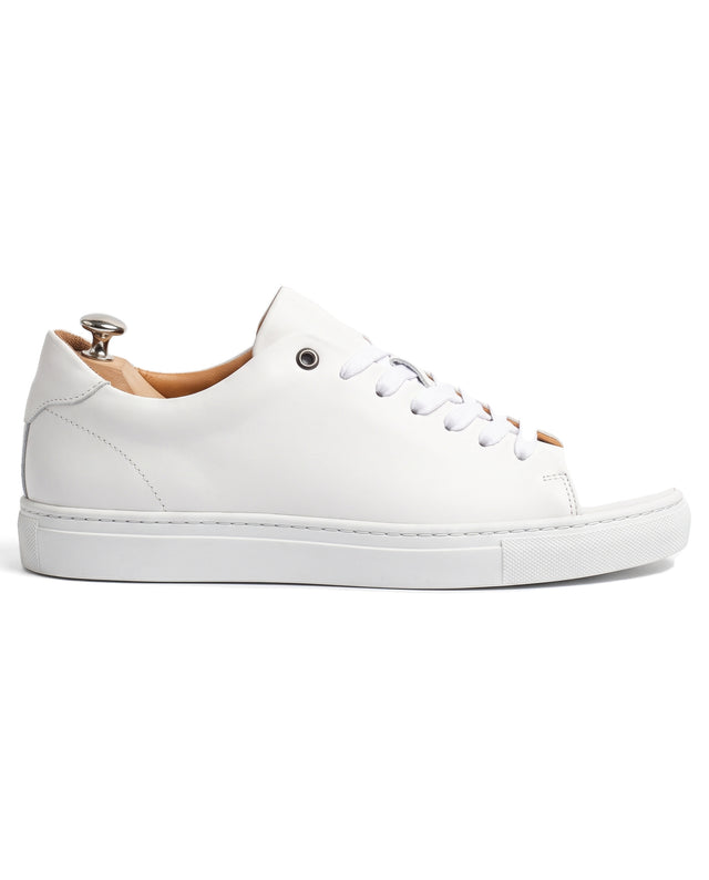 "Sneakers" Basket en Cuir de Veau Blanche