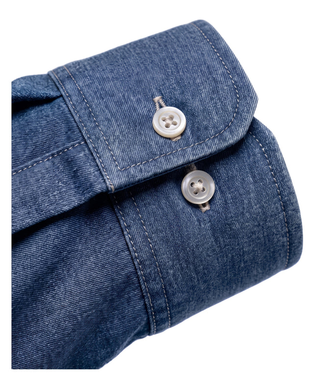 CHEMISE COL MONTE-CARLO JEAN'S CHAMBRAY BLEU BRUT