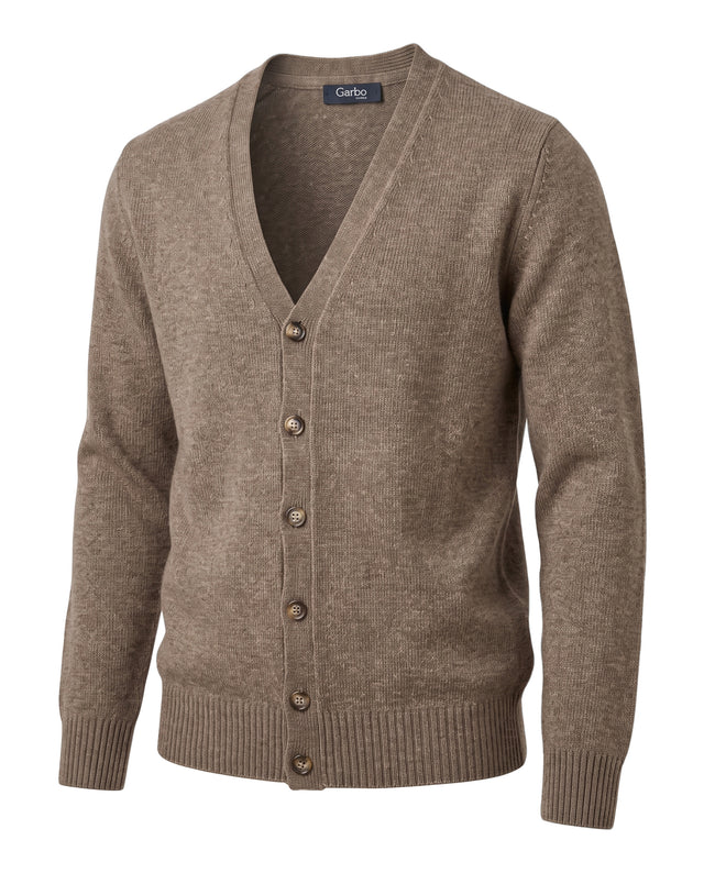 Cardigan "Biella" Boutonnés Taupe ou Marron Clair