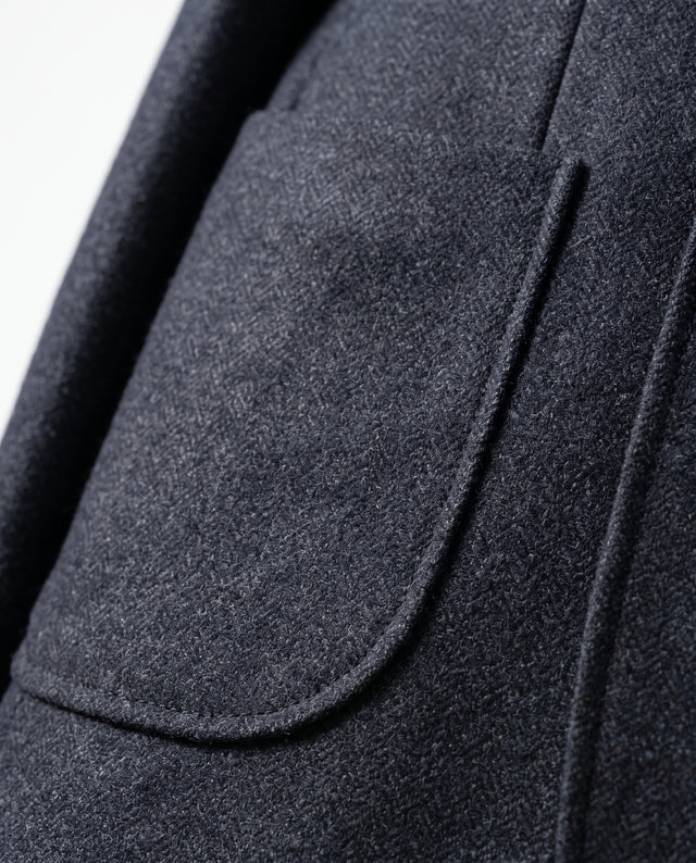 VESTE NAPOLITAINE ACHILLE À CHEVRONS BLEU MARINE