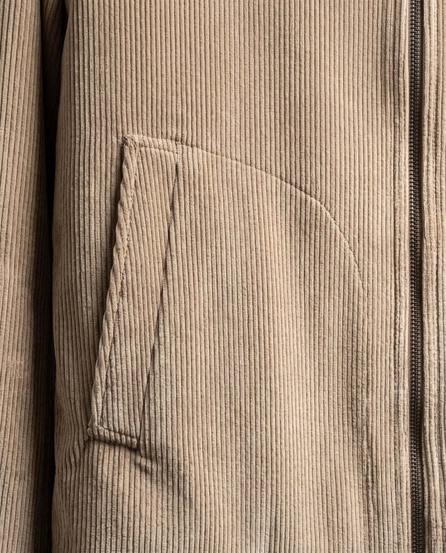 BLOUSON MARIO MATELASSÉ EN GROS VELOURS BEIGE