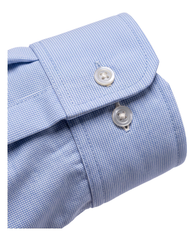CHEMISE COL CUTAWAY PIQUÉE BLEU CIEL