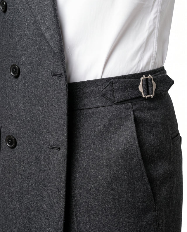 Costume Croisé "Florence" en Flanelle Gris Anthracite