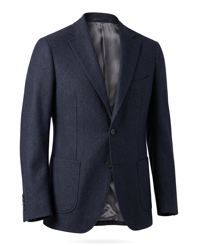 VESTE NAPOLITAINE ULYSSE À PETITS PIQUÉS BLEU MARINE