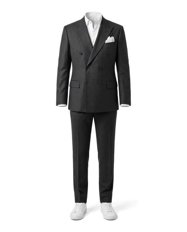 Costume Croisé "Florence" en Flanelle Gris Anthracite