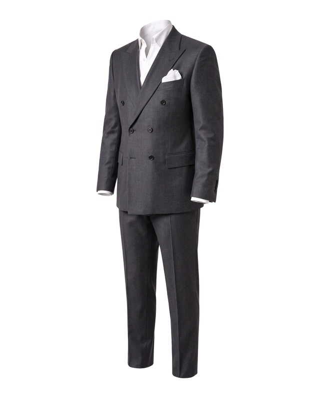 Costume Croisé "Florence" en Flanelle Gris Anthracite