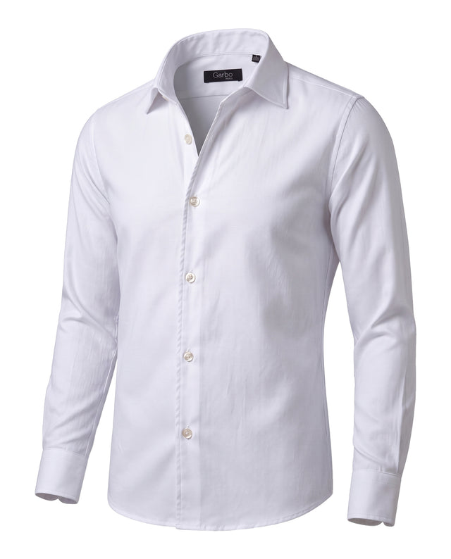 CHEMISE COL CAPRI EN PETIT PIQUÉ OXFORD BLANC