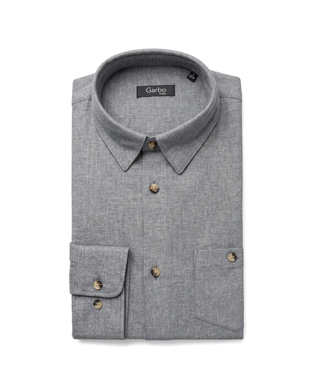 CHEMISE CORFOU EN FLANELLE DE COTON GRISE