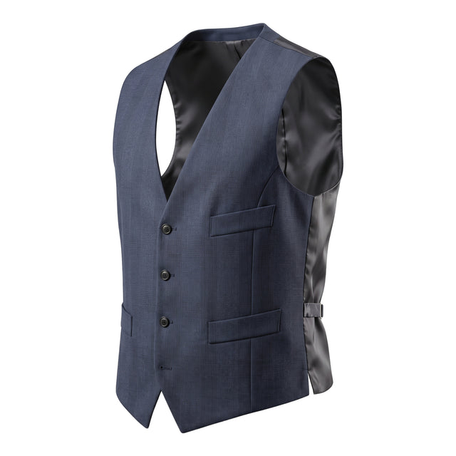 Gilet Prince de Galle "Milan" en Flanelle Bleu Marine Vitale Barberis Canonico