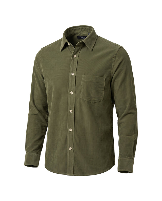 CHEMISE CORFOU EN VELOURS KAKI