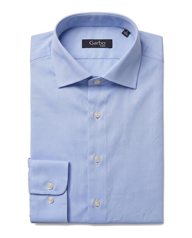 CHEMISE COL ITALIEN BLEU CIEL
