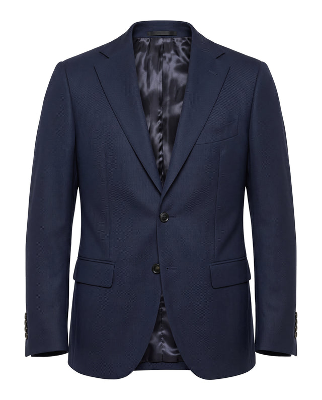 VESTE GIROLATA BLEU MARINE EN PIQUÉE DE LAINE