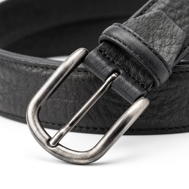 Ceinture "La Normande" en Cuir Grainé Noir