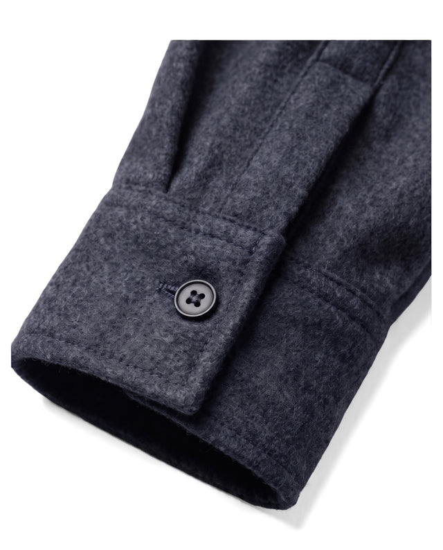 Surchemise "Gaston" en Laine Mélanger Bleu Marine