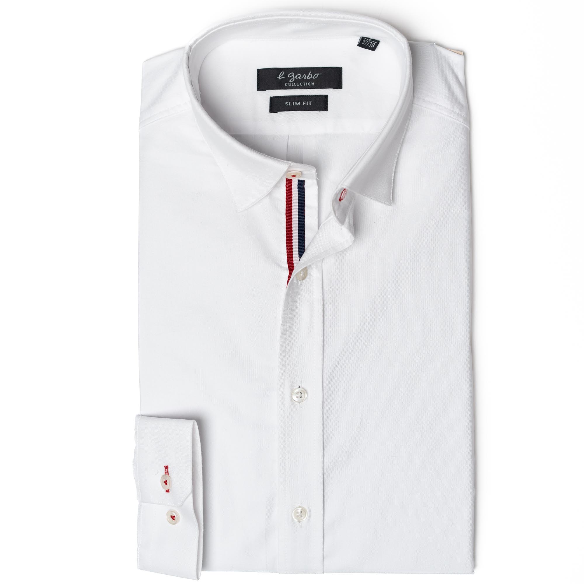 FB_Garbo Summer 2022-7407909 Chemise Monaco Oxford Blanche avec Ganse Tricolore