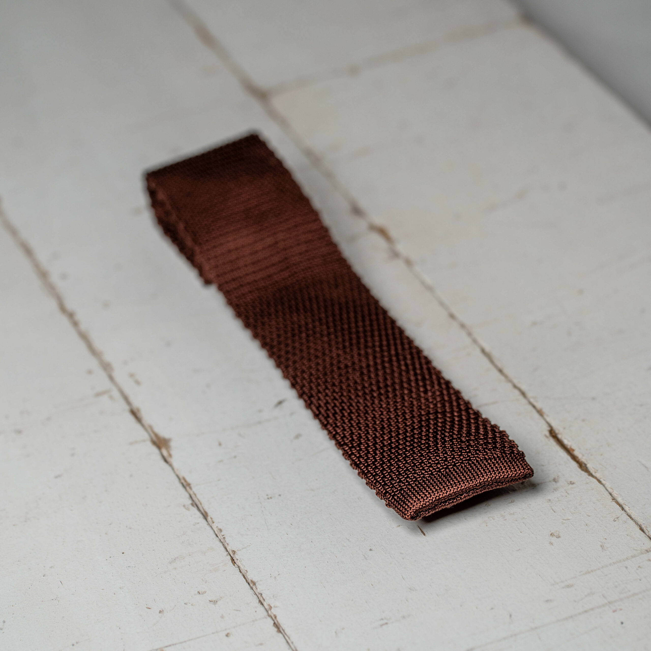 Cravate trico marron-7403166